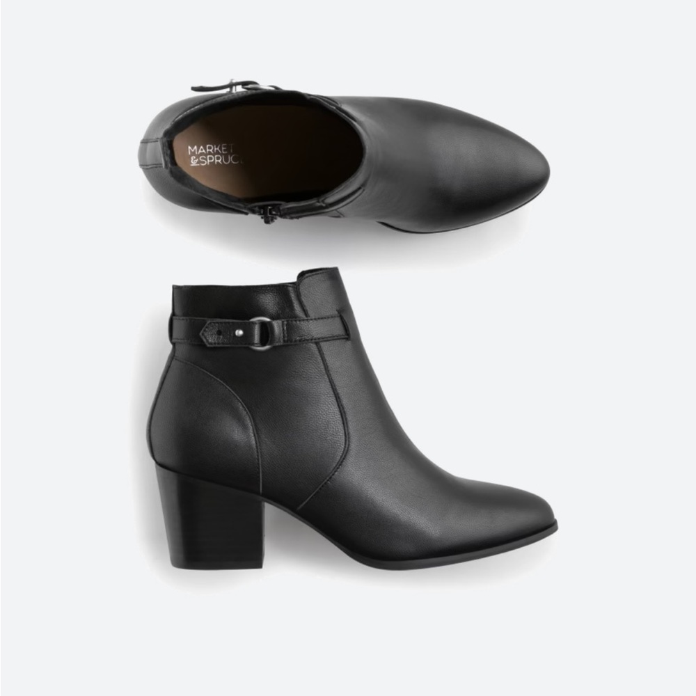 Emily leather market & spruce buckle bootie
